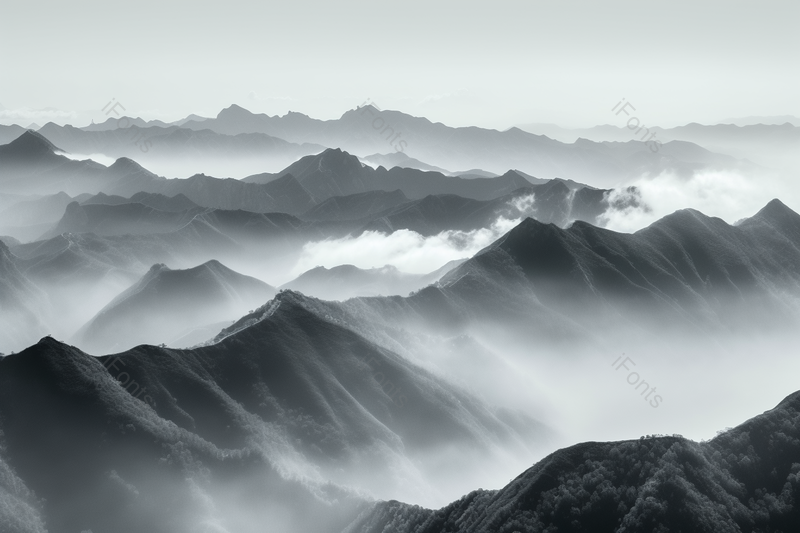 山脉云海风景一览众山小俯瞰图,高清,摄影图,摄影图片,图片大全,摄影图免费下载